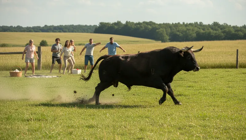 Illustration of bull: A large male animal of the cattle family.