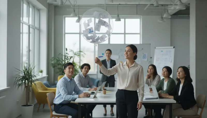 Illustration of trial balloon: test an idea by gauging reactions.