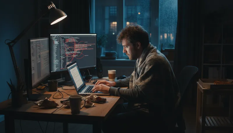 Illustration of debug: To fix errors in computer programs.