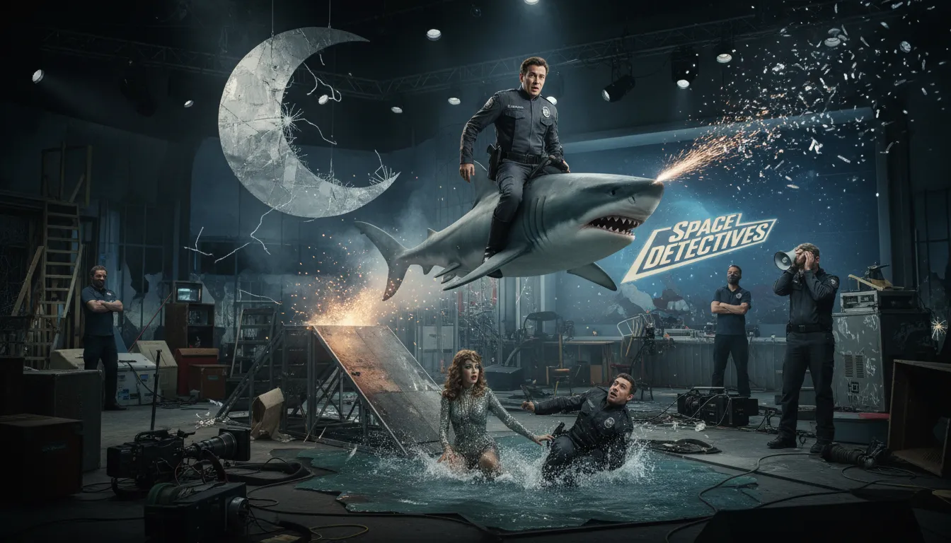 jump the shark 的插图：to decline in quality after a certain point