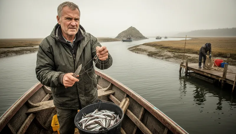 Illustration of fish or cut bait: to make a decision or take action