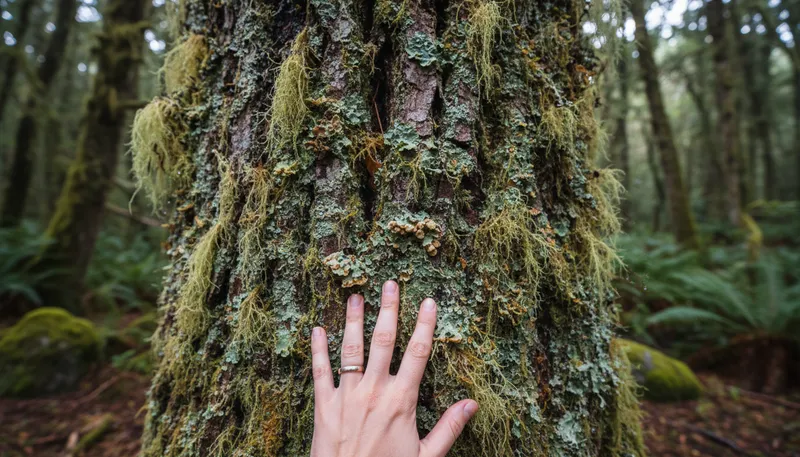 Illustration of lichen: A composite organism of fungus and algae.