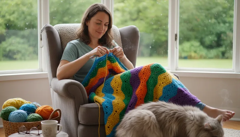 Illustration of crochet: A craft using yarn to create fabric.