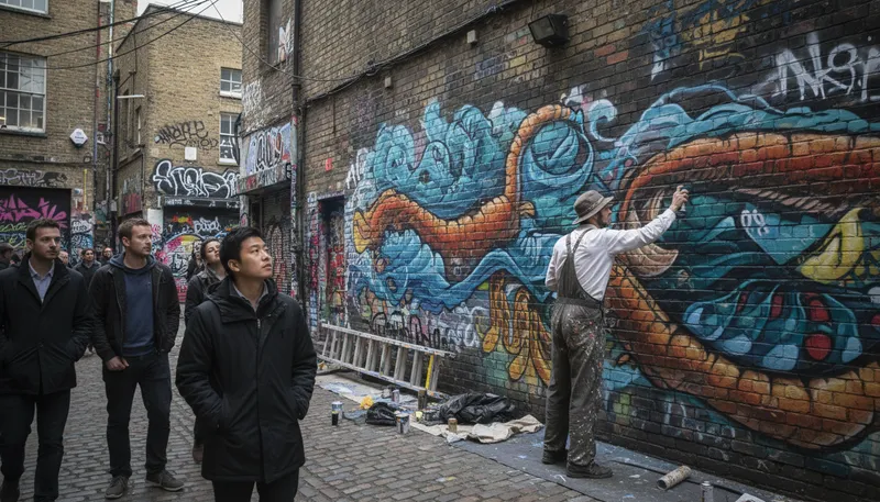 Illustration of shoreditch: An area in London known for creativity.