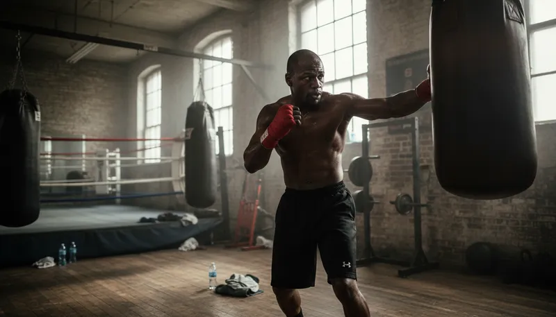 Illustration of mayweather: A famous boxing champion.