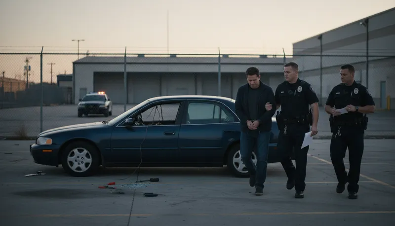 Illustration of criminally: In a way that breaks the law.