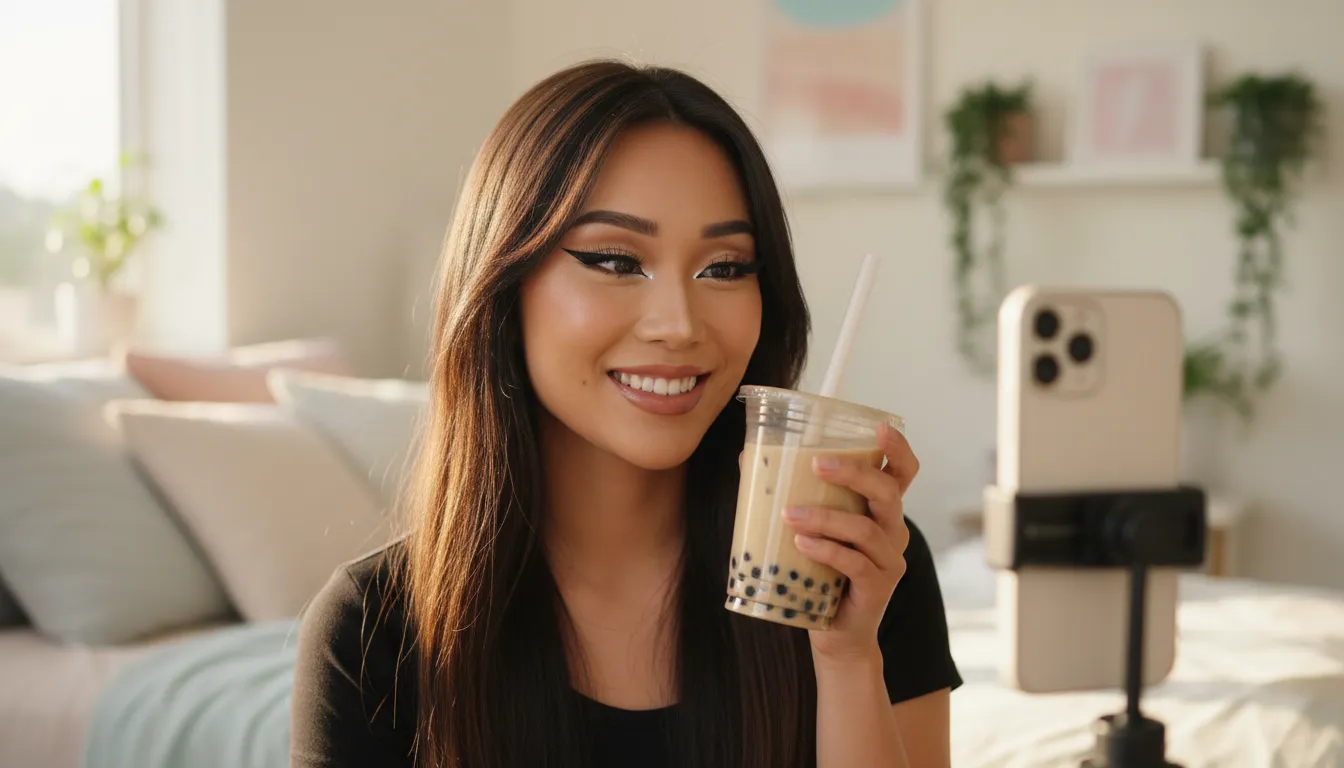Illustration of ABG CMO: Asian baby girl chief marketing officer, hired for viral marketing.