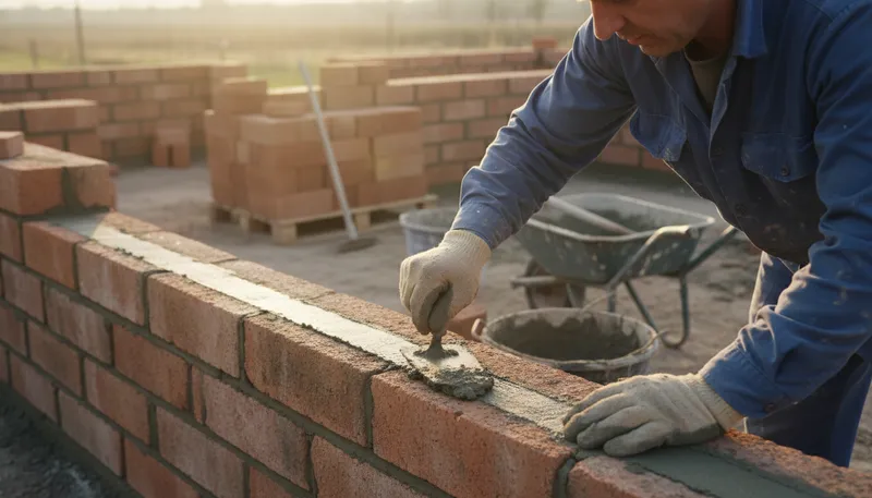Illustration of mortar: A mixture used to bond bricks or stones.