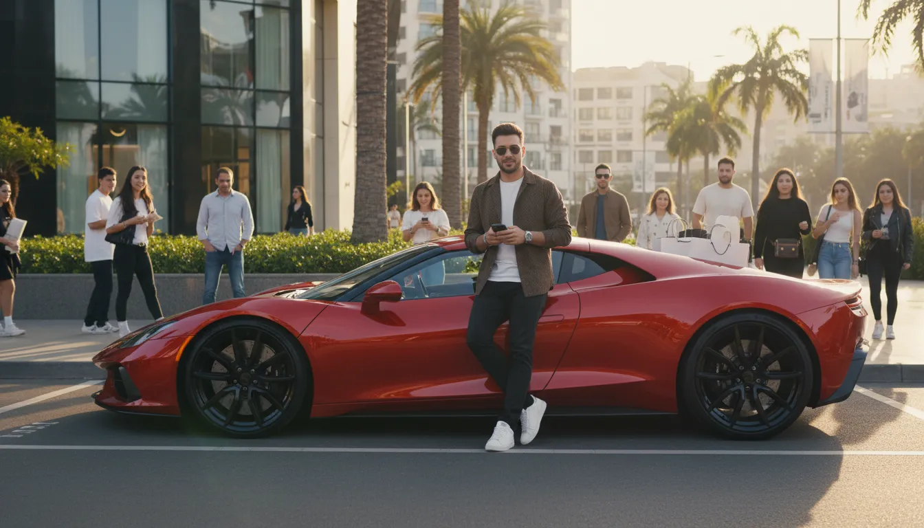 flex का चित्र: To show off wealth, skills, or achievements.