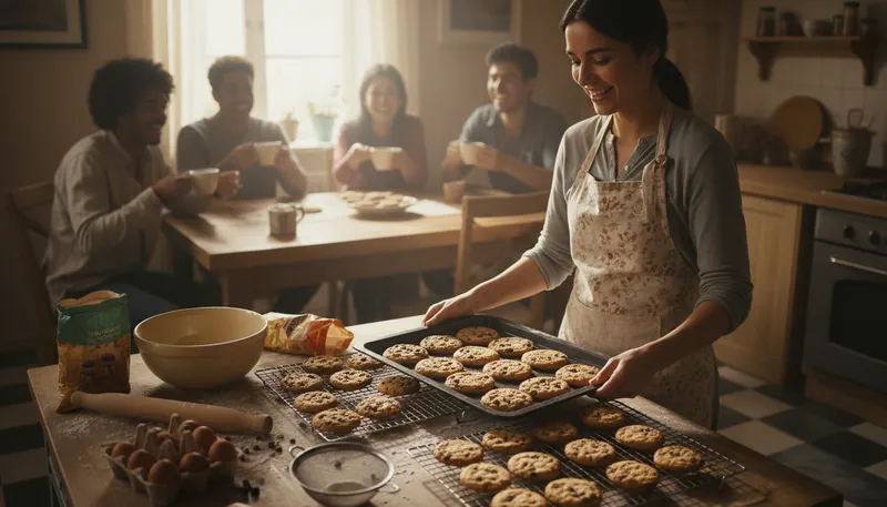 Illustration of bake: To cook food using dry heat in an oven.
