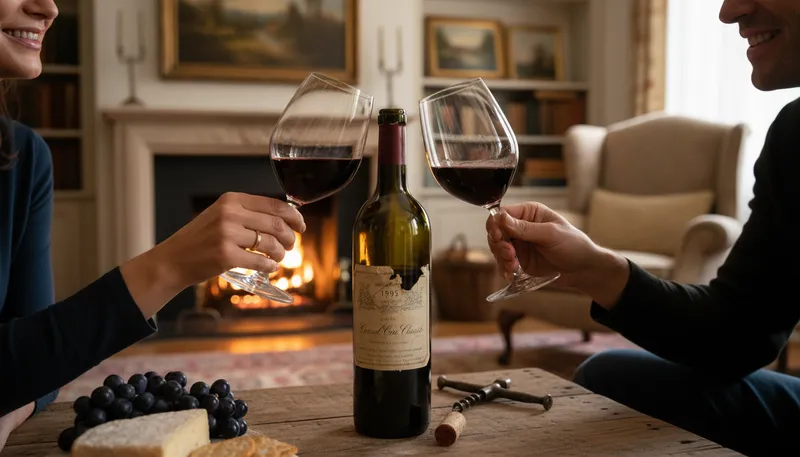 Illustration of vintage: wine from a specific year