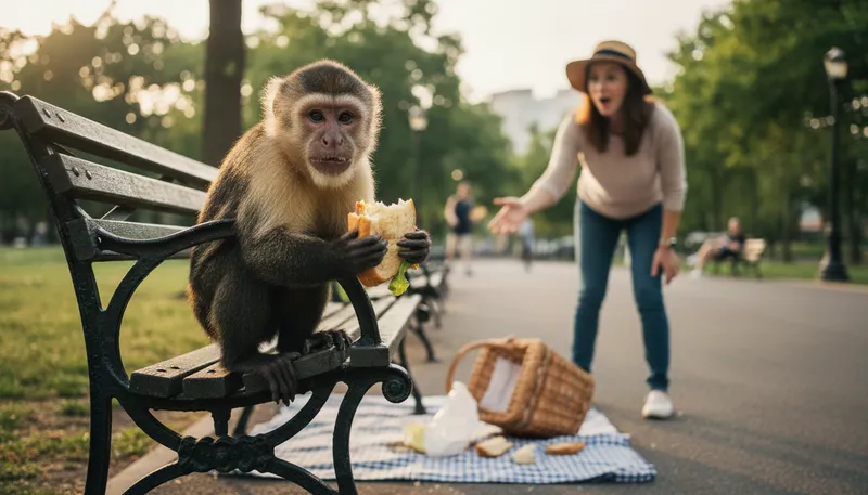 Illustration of monkey: playful or mischievous person