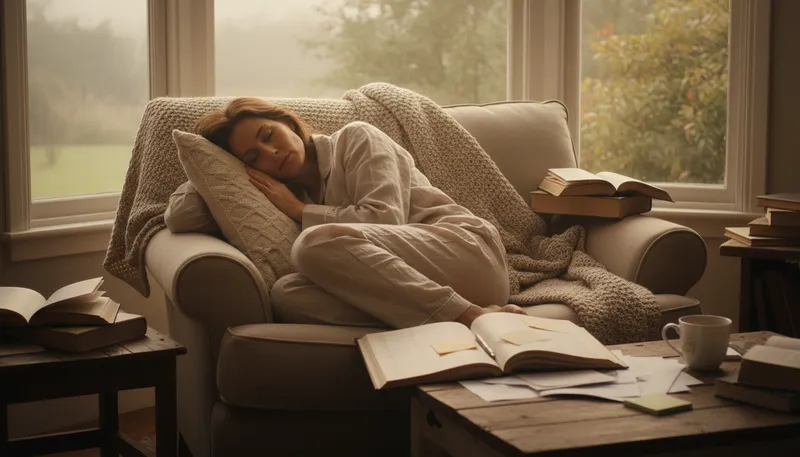 Illustration of sleep on: to delay a decision until later.