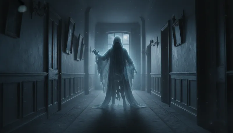 Illustration of spectral: Relating to a ghost or spirit.