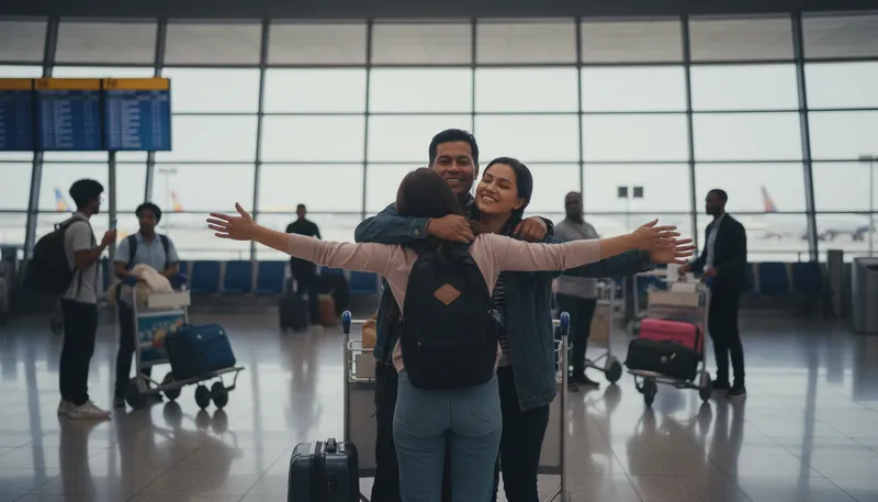 Illustration of with open arms: to welcome someone warmly and enthusiastically.
