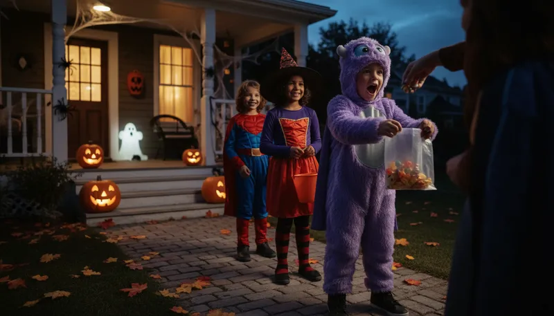 Illustration of happy halloween: A greeting during the Halloween holiday.