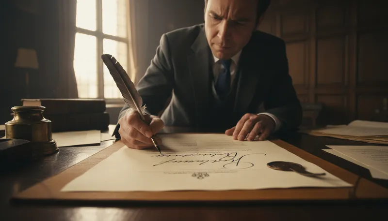 Illustration of john hancock: A person's signature, especially a large one.