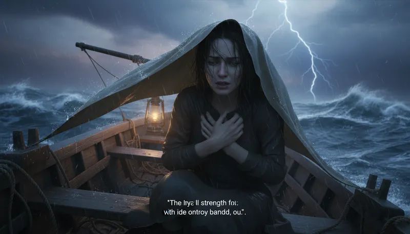 Illustration of o me of little faith: a phrase expressing doubt or lack of belief