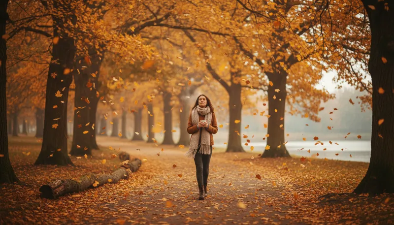 Illustration of autumn: The season between summer and winter.