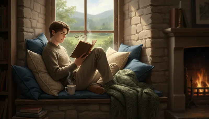 Illustration of nook: a corner or recess in a room
