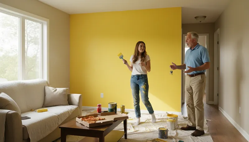 Illustration of tenant: A person who rents a property from a landlord.