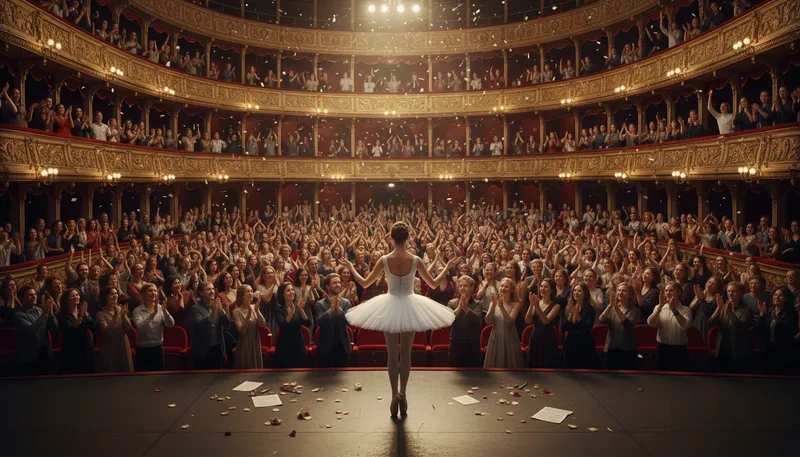 Illustration of round of applause: Clapping to show appreciation.
