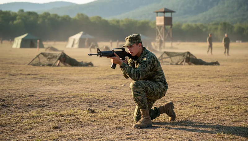 Illustration of cadet: A trainee in a military or police academy.