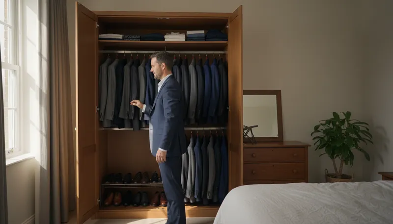 Illustration of wardrobe: a collection of clothing a person owns