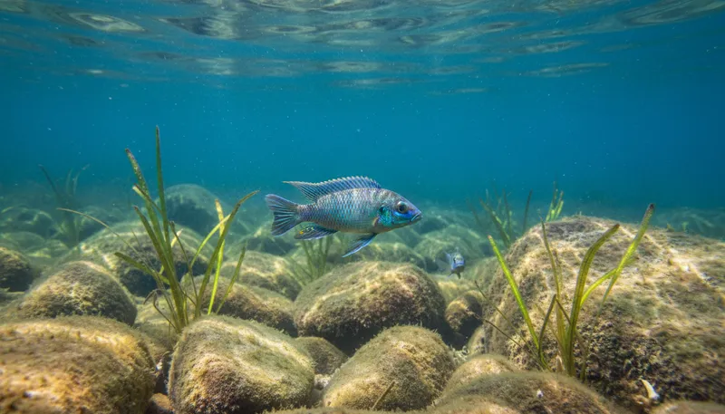 Illustration of tanganyika: A large African lake known for biodiversity.