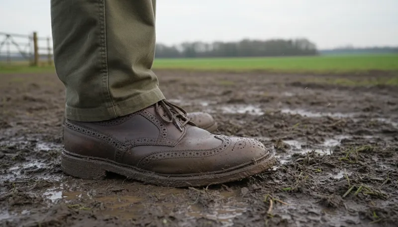 Illustration of brogan: A type of sturdy shoe or boot.