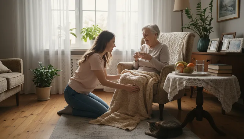 Illustration of wait on someone hand and foot: serve someone with great care and attention.