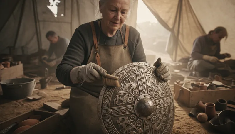 Illustration of teutonic: related to Germanic peoples or culture.