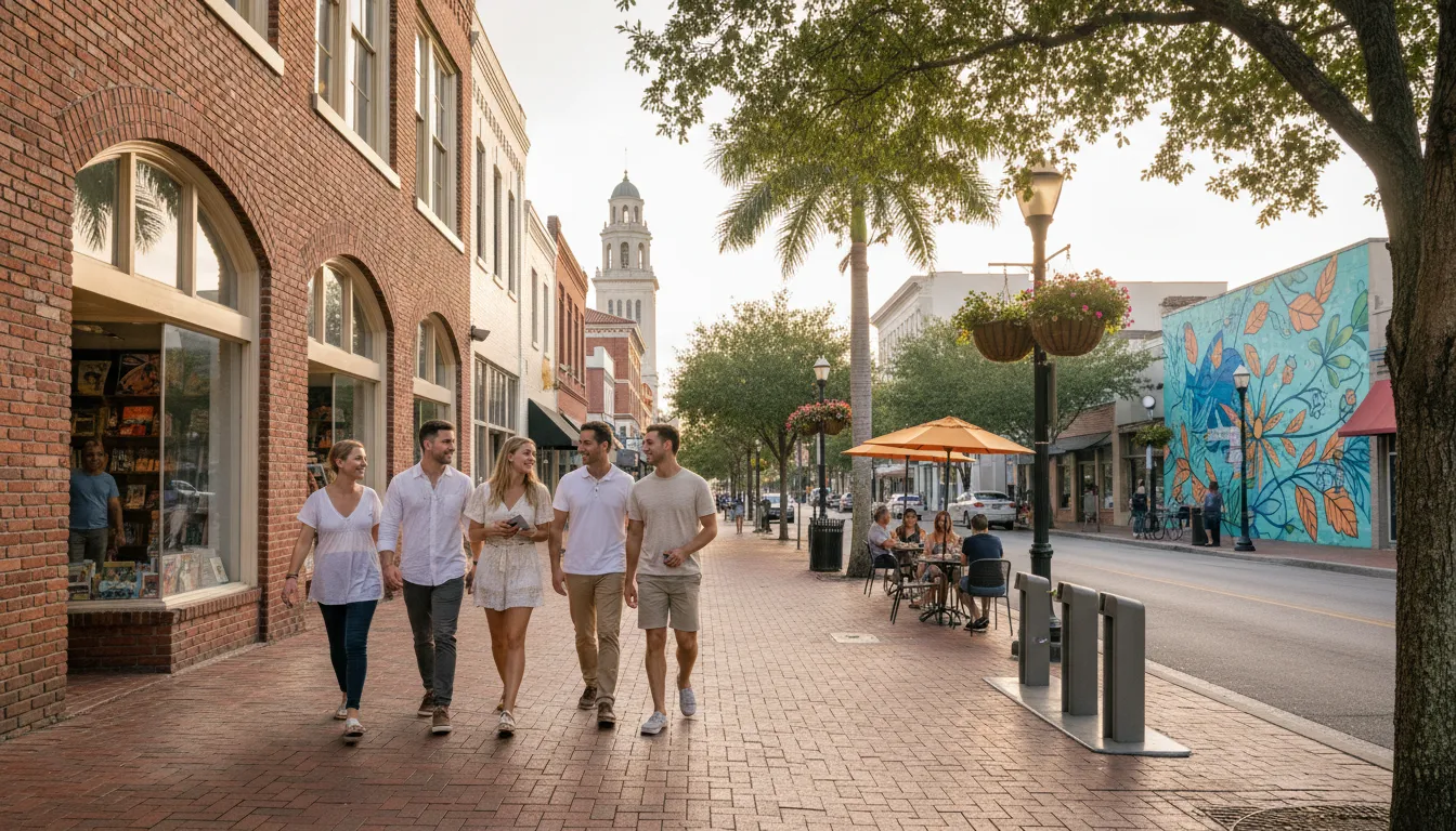 Illustration von Gainesville: A city in Florida known for its university.