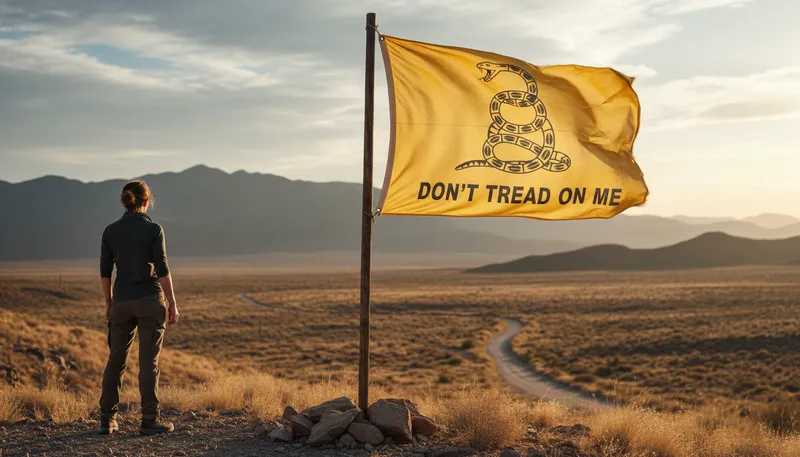 Illustration of dont tread on me: Do not violate my rights or space.