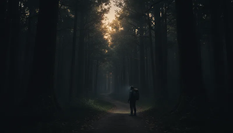 Illustration of darkness: the absence of light or brightness