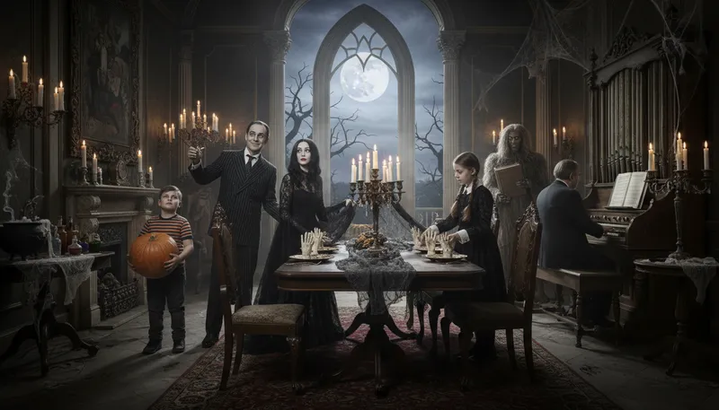 Illustration of addams: A surname associated with the Addams Family.