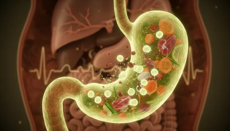 Illustration of enzyme: A protein that speeds up chemical reactions.