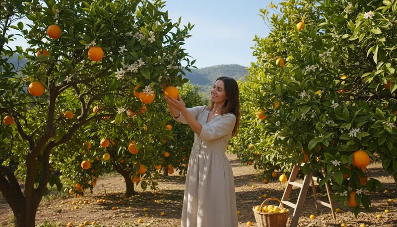 Illustration of citrus: Fruits like oranges and lemons, high in vitamin C.