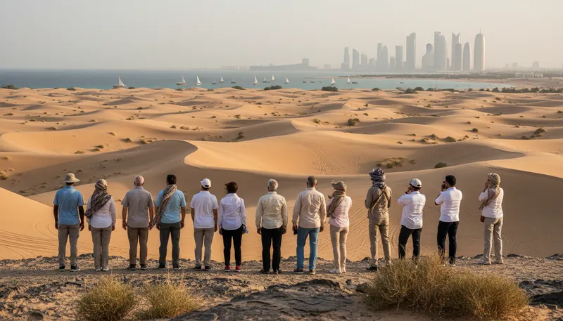 Illustration of qatari: Related to the country of Qatar.