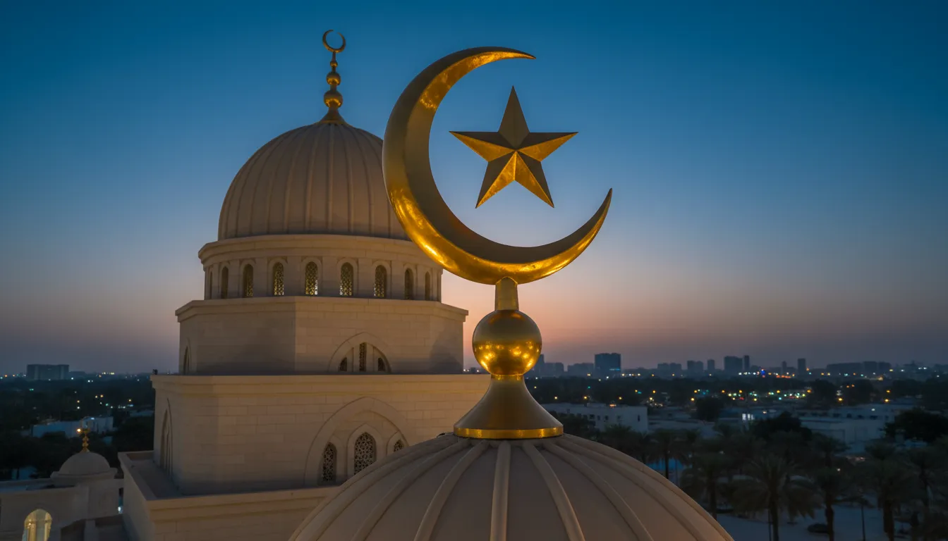 hilalのイラスト：a crescent moon symbol in Islam