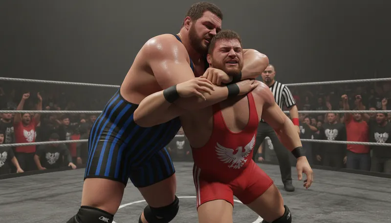 Illustration of stranglehold: A firm grip that restricts movement.