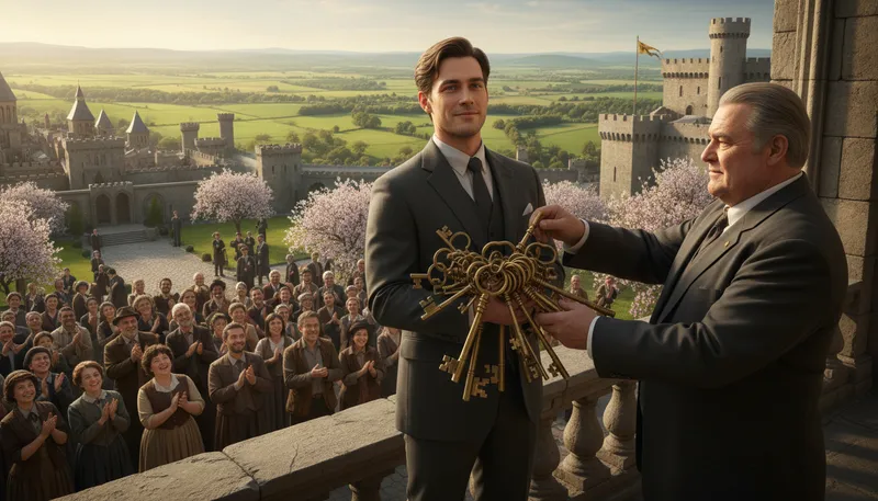Illustration of keys to the kingdom: access to power or control.