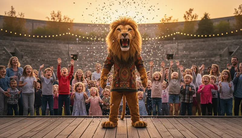 Illustration of simba: A lion character from a famous animated film.
