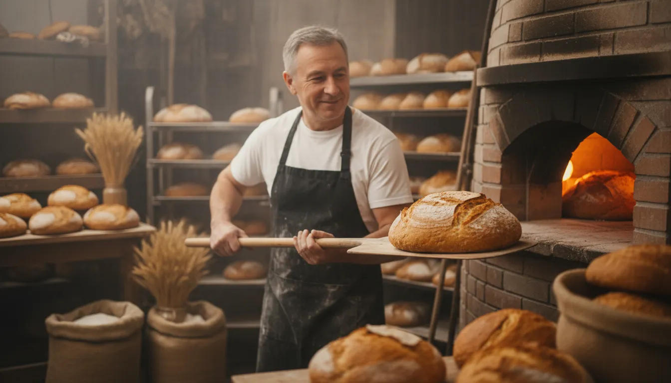 Illustration of baker: someone who bakes for a living