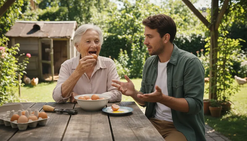Illustration of teach grandma how to suck eggs: Explain something obvious to someone experienced.