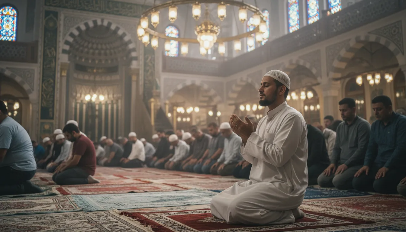 Illustration of Muslim: a follower of the religion of Islam