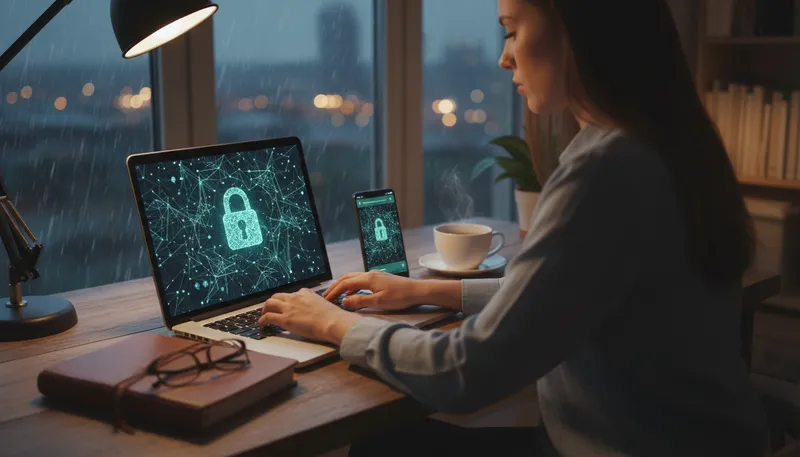 Illustration of encryption: Protecting data by converting it into code.