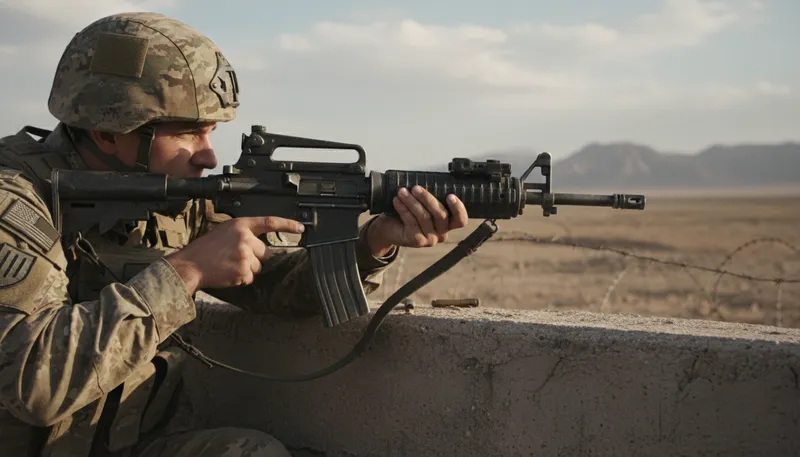 Illustration of have one's finger on the trigger: to be ready to act quickly