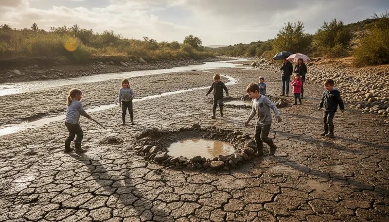 Illustration of riverbed: The ground under a river.
