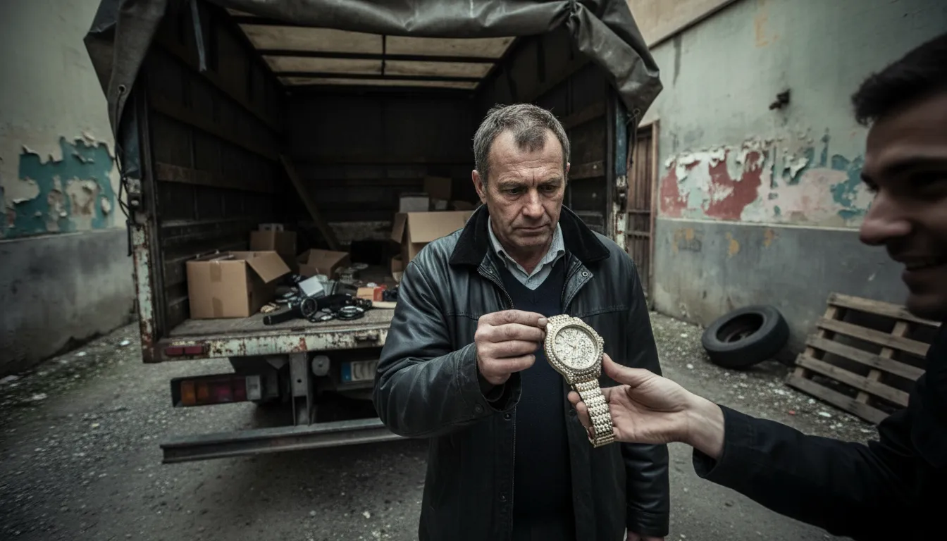 Ilustrasi fall off the back of a truck: to be stolen or acquired illegally